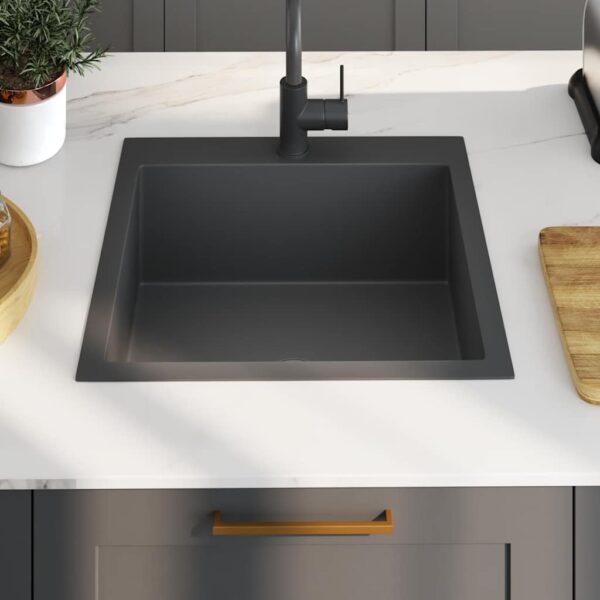 Handmade Kitchen Sink Black Stainless Steel