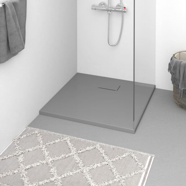 Shower Base Tray SMC Grey 80x80 cm