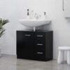 Sink Cabinet Black 63x30x54 cm Engineered Wood