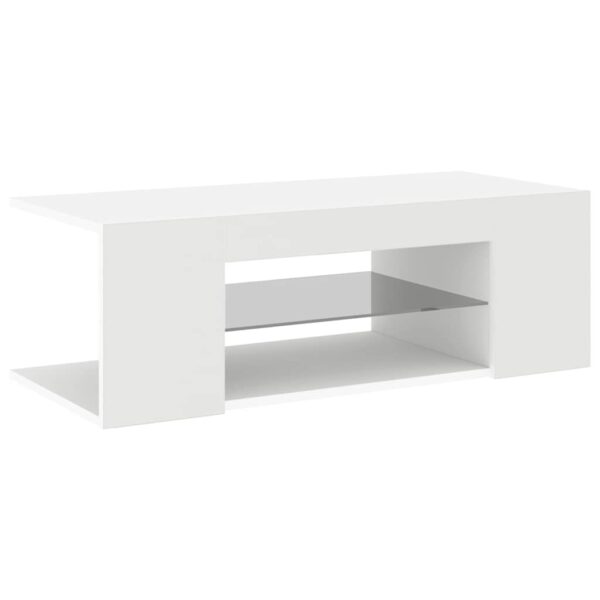 TV Cabinet with LED Lights White 90x39x30 cm