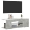 TV Cabinet with LED Lights Concrete Grey 90x39x30 cm