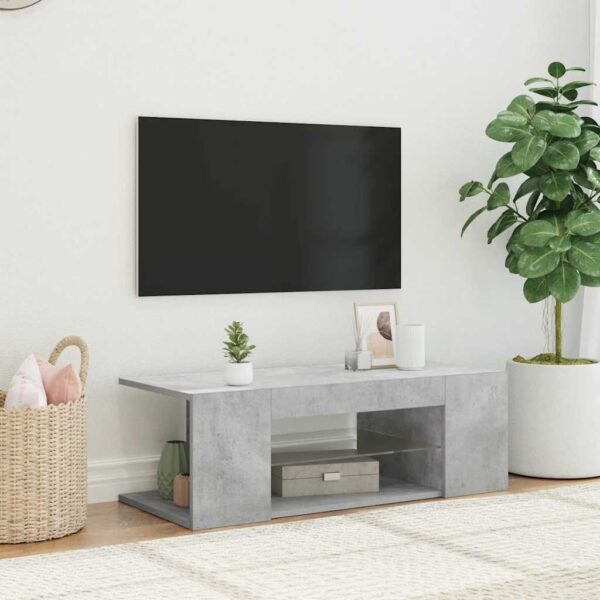 TV Cabinet with LED Lights Concrete Grey 90x39x30 cm