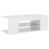 TV Cabinet with LED Lights High Gloss White 90x39x30 cm