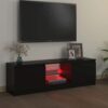 TV Cabinet with LED Lights Black 120x30x36 cm