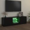 TV Cabinet with LED Lights Black 120x30x36 cm