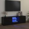 TV Cabinet with LED Lights Black 120x30x36 cm
