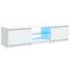 TV Cabinet with LED Lights White 140x40x36 cm