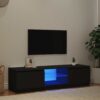 TV Cabinet with LED Lights Black 140x40x36 cm