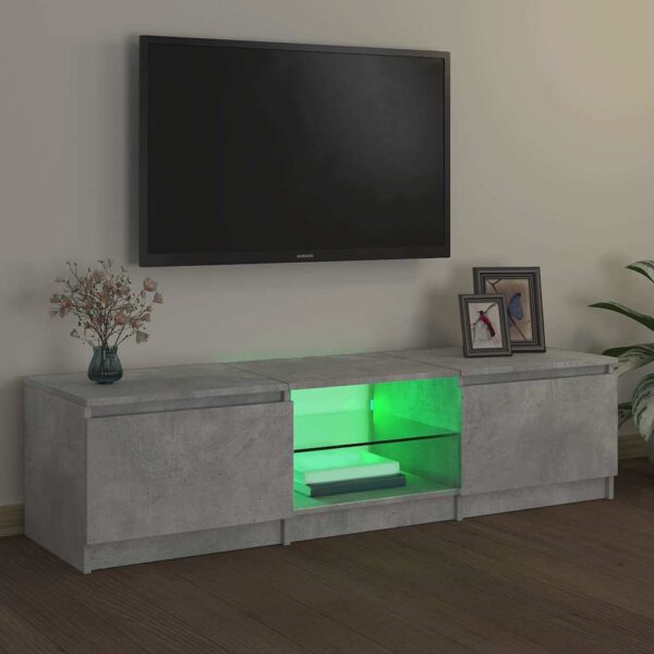 TV Cabinet with LED Lights Concrete Grey 140x40x36 cm