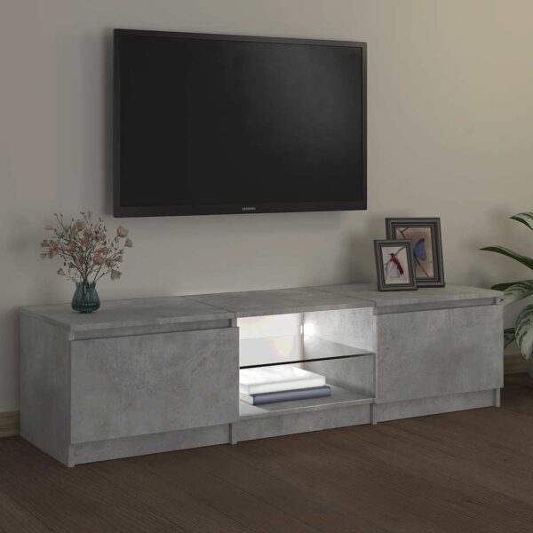 TV Cabinet with LED Lights Concrete Grey 140x40x36 cm