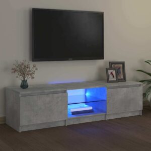 TV Cabinet with LED Lights Concrete Grey 140x40x36 cm