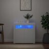 Sideboard with LED Lights White 80x35x75 cm
