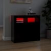 Sideboard with LED Lights Black 80x35x75 cm
