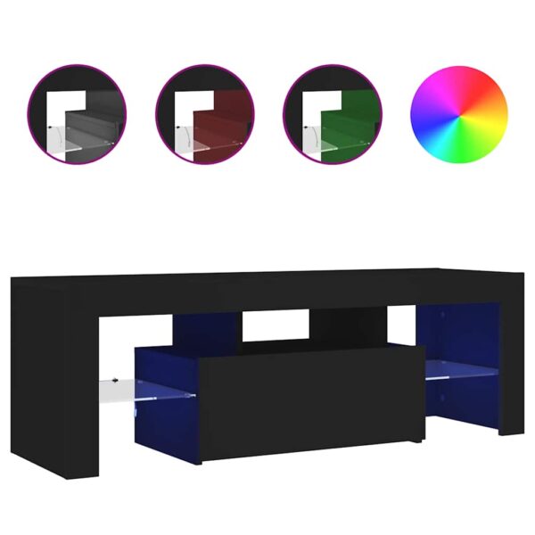 TV Cabinet with LED Lights Black 120x35x40 cm