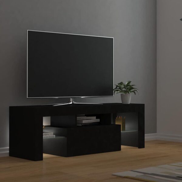 TV Cabinet with LED Lights Black 120x35x40 cm