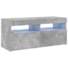 TV Cabinet with LED Lights Concrete Grey 90x35x40 cm
