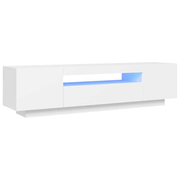 TV Cabinet with LED Lights White 160x35x40 cm