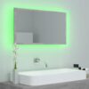 LED Bathroom Mirror Concrete Grey 80x8.5x37 cm Acrylic