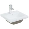 Built-in Basin with Faucet 42x39x18 cm Ceramic White