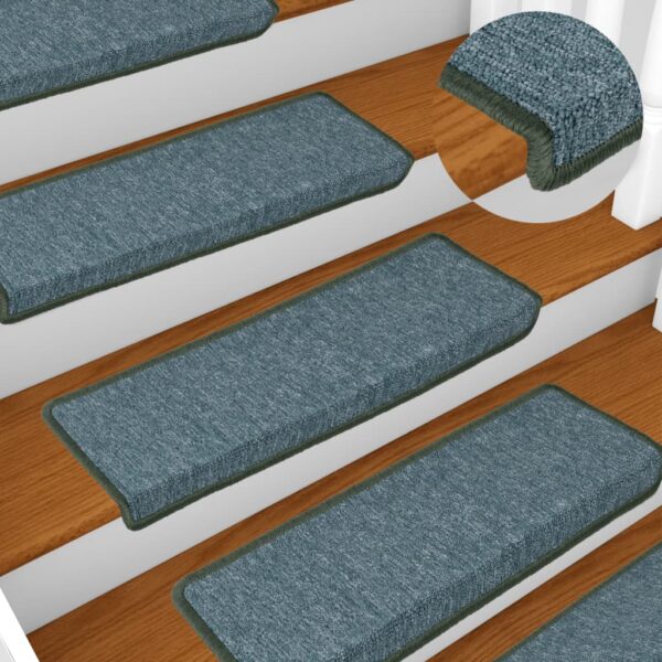 Stair Mats 15 pcs 65x21x4 cm Dark Green Rectangular Edge