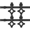 Sliding Door Hardware Kits 2 pcs 200 cm Steel Black