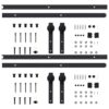 Sliding Door Hardware Kits 2 pcs 200 cm Steel Black