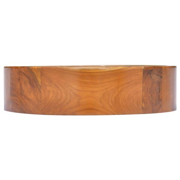 Basin Solid Teak Wood Î¦40x10 cm