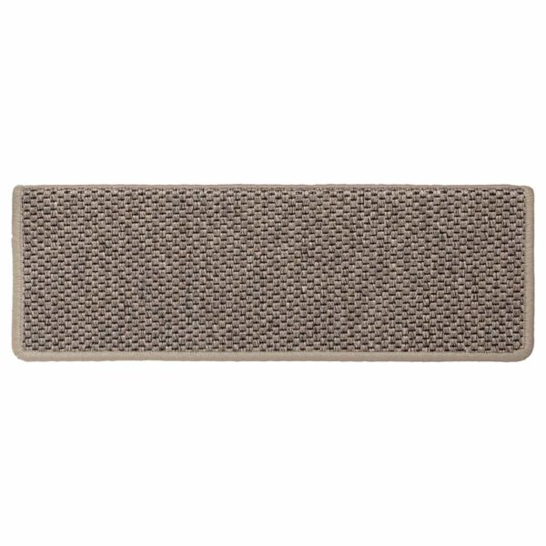 Stair Mats Self-adhesive Sisal-Look 15 pcs 65x21x4 cm Dark Beige