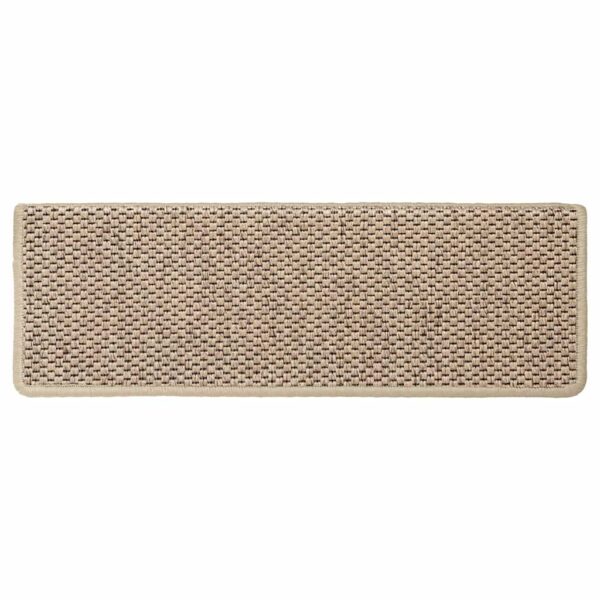 Stair Mats Self-adhesive Sisal-Look 15 pcs 65x21x4 cm Sand