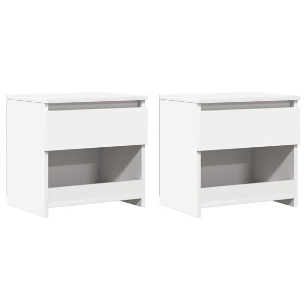 Bedside Cabinets 2 pcs White 40x30x39 cm Engineered Wood