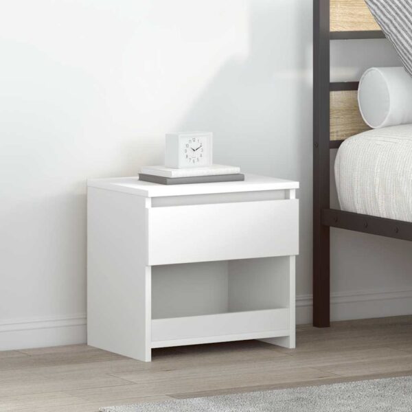 Bedside Cabinets 2 pcs White 40x30x39 cm Engineered Wood