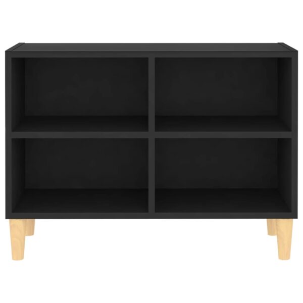 TV Cabinet with Solid Wood Legs Black 69.5x30x50 cm