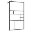 Walk-in Shower Wall with Clear ESG Glass 90x195 cm Black