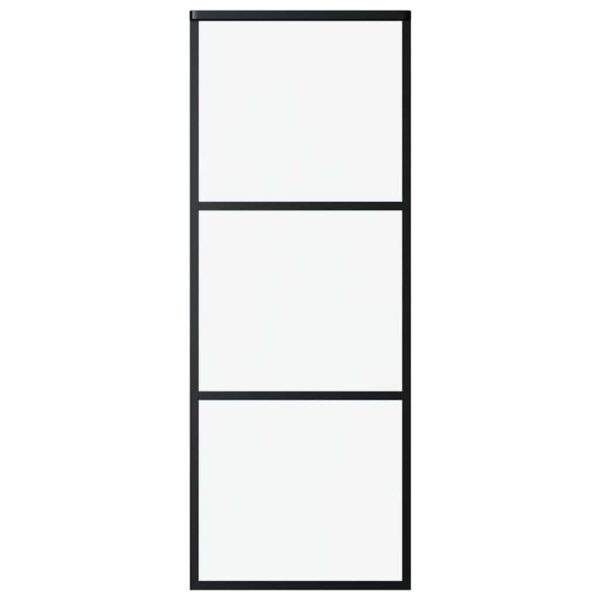 Sliding Door 3-Panel ESG Glass and Aluminium 76x205 cm Black