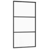 Sliding Door ESG Glass and Aluminium 102x205 cm Black