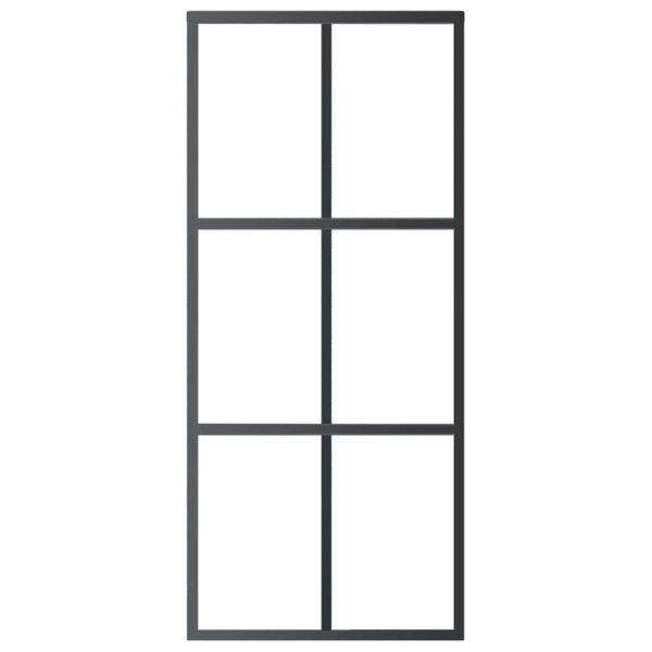 Sliding Door ESG Glass and Aluminium 90x205 cm Black