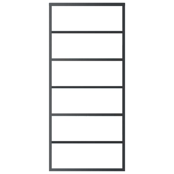 Sliding Door ESG Glass and Aluminium 90x205 cm Black