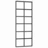 Sliding Door ESG Glass and Aluminium 76x205 cm Black