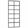Sliding Door ESG Glass and Aluminium 90x205 cm Black