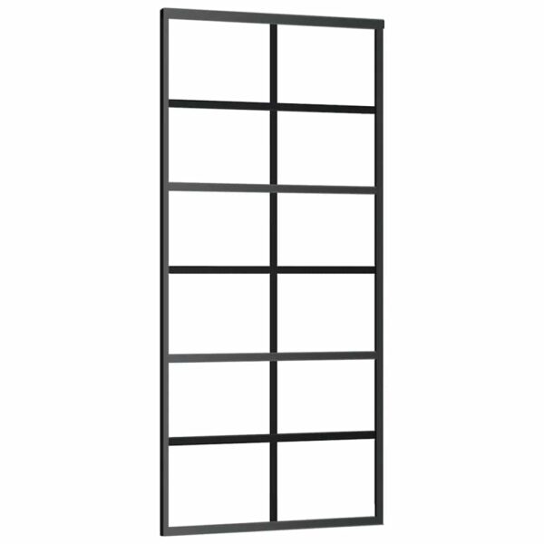 Sliding Door ESG Glass and Aluminium 90x205 cm Black