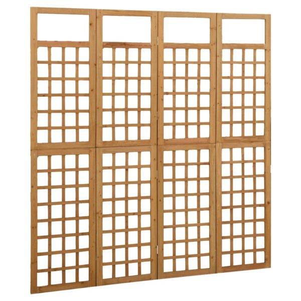 4-Panel Room Divider/Trellis Solid Fir Wood 161x180 cm