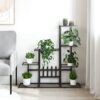 Flower Stand 94.5x25x88 cm Black Metal