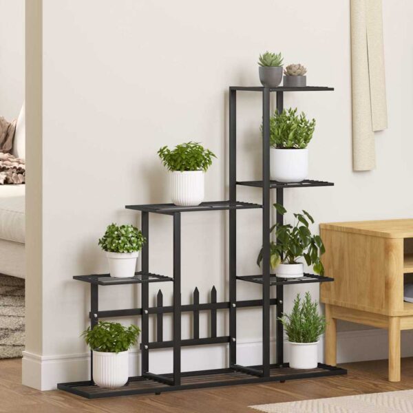 Flower Stand 94.5x25x88 cm Black Metal