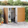 Garden Tool Shed Brown 225x89x161 cm Galvanised Steel