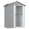 Garden Shed Grey 126x97.5x177 cm Galvanised Steel