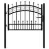 Fence Gate with Spear Top Black 103x75 cm Powder-coated Steel