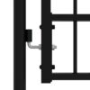 Fence Gate with Spear Top Black 103x75 cm Powder-coated Steel