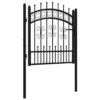 8720286561928_a_en_hd_1.jpg Fence Gate with Spear Top Black 103x100 cm Powder-coated Steel