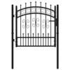 8720286561928_g_en_hd_1.jpg Fence Gate with Spear Top Black 103x100 cm Powder-coated Steel