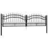 8720286561966_a_en_hd_1.jpg Fence Gate with Spear Top Black 305x75 cm Powder-coated Steel